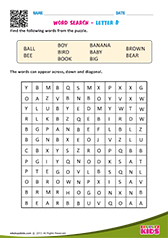 Word Search with letter b